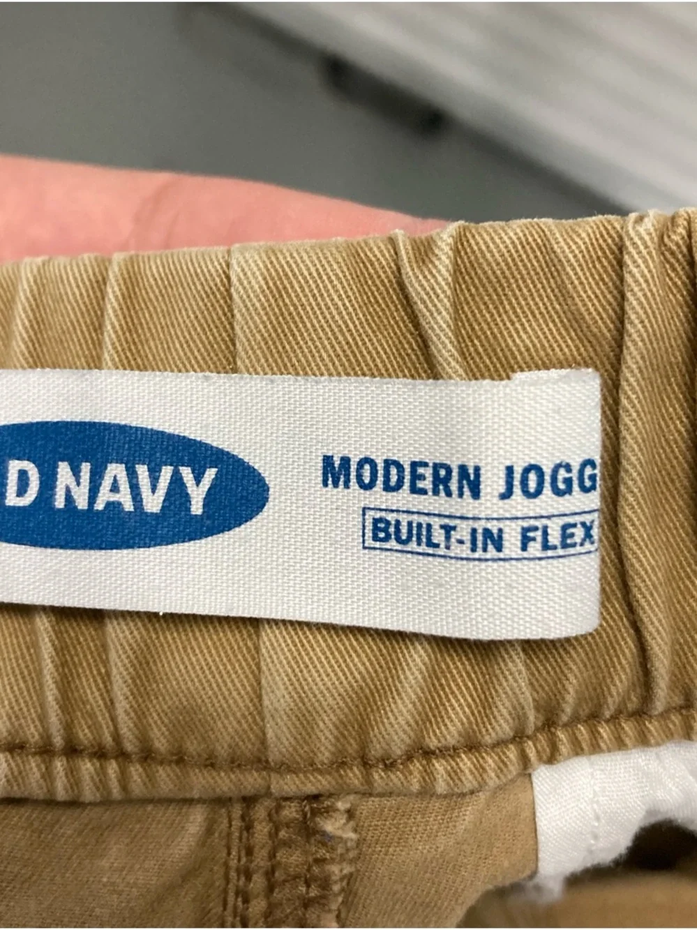 Old Navy Men's Khaki Drawstring Joggers - Picture 6 of 7